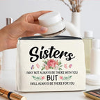 Sisters Gifts Makeup Bag, Gifts for Bestie Best Friend Sister Christmas Birthday, Sisters Cosmetic Bag Zipper Makeup Pouch