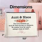 Aunt and Niece Gifts Makeup Bag Christmas Birthday Gifts for Aunt Niece Cosmetic Bag Zipper Makeup Pouch