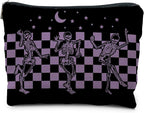 Funny Gothic Skeleton Makeup Pouch, Halloween Gifts for Women, Witchy & Dark Academia Makeup Bag, Horror Accessory (Purple)