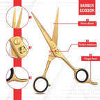 Jimy 6.5" Hair Scissors Professional – Ultra Sharp Razor Edge Stainless-Steel Scissors to Cut Hair – Ergonomic Design Salon Quality Hair Shears for Men, Women & Barbers