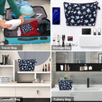 Zippered Simple Makeup Bag for Women Travel Cosmetic Pouch for Accessories & Toiletries, Flamingo