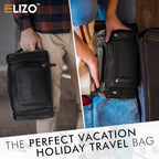ELIZO Genuine Leather Toiletry Bag for Men Mens Toiletry Bags for Traveling Waterproof Hanging Leather Dopp Kit w/Hook Extra largeToiletry Bag Travel Organizer for Toiletries