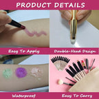 Eyeshadow Stick Eye Makeup Cream Smooth Shimmer Eyeshadow Pencil Primer Glitter Eyeliner Hypoallergenic Waterproof Long Lasting Blue Black shimmer # 12
