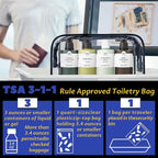 16 Pieces Clear Makeup Bags Bulk, TSA Approved Toiletry Bag for Travel, PVC Waterproof Travel Pouches Clear Pouch with Zipper for Men and Women Carry-on Travel Essentials Cosmetic Bags (Black-M)