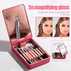 JPNK Blackhead Remover Tool Comedones Extractor Acne Removal kit & Eyebrow Trimmer Kit, 8PCS in One with 5X Magnifying Mirror