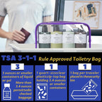 16 Pieces Clear Makeup Bag PVC Zippered Clear Toiletry Carry Pouch Portable Cosmetics Bag Waterproof Makeup Bag Vinyl Plastic Organizer Case for Travel Vacation Bathroom (Purple-M)