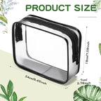 Weewooday 12 Pieces Clear Makeup Bags Cosmetic Storage Bags PVC Zipper Pouches Travel Waterproof Makeup Plastic Case for Women Organizing Toiletries Traveling Bathroom