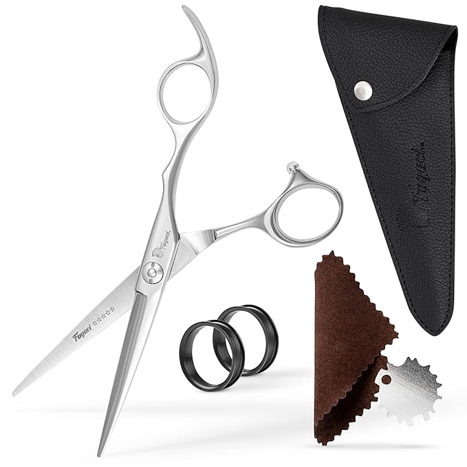 Fagaci Professional Hair Scissors Extremely Sharp Blades, Fine Cutting Blades, Hair Cutting Scissors Professional, Hair Shears, Barber Scissors Set for Men and Women, Haircut Scissors Hair Kit