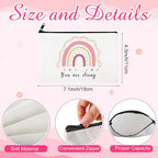 Hillban 36 Pcs Rainbow Cosmetic Bags for Women Inspirational Cute Canvas Makeup Bags Bulk Motivational Travel Cosmetic Pouch Beautiful Gifts for Teacher, 12 Styles