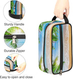 Tropical Palm Tree Beach Travel Toiletry Bag for Women Men Lightweight Cosmetic Makeup Bag Organizer Waterproof Shaving Bag Dopp Kit with Large Capacity for Toiletries and Shaving Accessories