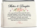 Mother and Daughter Gifts Makeup Bag Gift for Mom and Daughter Cosmetic Bag Zipper Makeup Pouch Gifts for Christmas Birthday Thanksgiving