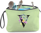 SEAMOON Maid of Honor Friendship Birthday Gifts for Women Her Aunt Sister Bridesmaid Coworkers Bride Personalized Makeup Cosmetic bag with Mirror Mothers Day Christmas Graduation V