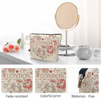 Women Makeup Organizer Bag London, Heart Shape I Love London Quote Flax Cosmetic Bag Makeup Bags Toiletry Bag Accessories Organizer Travel Bags For Home Bathroom Office Hotel Gym