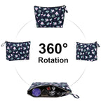 Zippered Simple Makeup Bag for Women Travel Cosmetic Pouch for Accessories & Toiletries, Flamingo