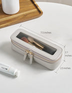 Popvibe Clear Makeup Bag Travel Cosmetic Case Transparent Toiletry Bag with Zipper, Portable Make Up Organizer Traveling Compact Car Bag for Essentials