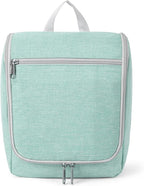 Della Gao Hanging Toiletry Bag for Men and Women, Portable Travel Makeup Bag Cosmetic Bag Toiletries Organizer, Bathroom Bag, Water Resistant Nylon - Green