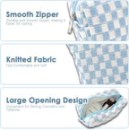 Travel Makeup Bag, Checkered Cosmetic Bag Make Up Organizer Case for Women, Small Toiletry Bag Skincare Pouch for Toiletries Accessories Brushes, 2PCS