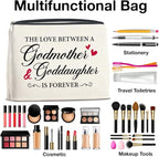 Makeup Bag Godmother Gifts from Goddaughter, Gifts for Godmother and Goddaughter Cosmetic Bag Zipper Makeup Pouch
