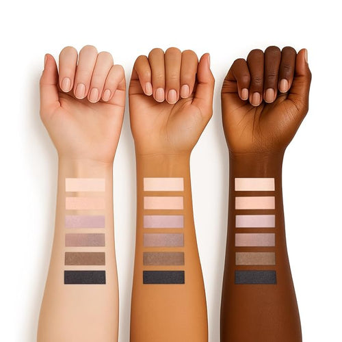 6 Colors Mini Eyeshadow Makeup Palette with Brush Neutral Nude Smoky Eye Shadow Taupe & Brown Matte Make Up Pallet with Mirror Highly Pigmented Long Lasting Waterproof Travel Size Gift Kit