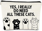 Yes I Really Do Need All These Cats Paw Funny Cute Kitty Kitten Makeup bag,Cosmetic Bag Zipper Travel Toiletry Bag Best Gift Idea for Cat Lovers Teen Girls,Cat Owners Gifts,Birthday Christmas's Gift
