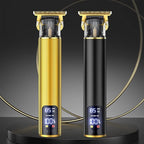 𝐇𝐚𝐢𝐫 𝐂𝐥𝐢𝐩𝐩𝐞𝐫𝐬 for Mens Cordless 𝐇𝐚𝐢𝐫 𝐓𝐫𝐢𝐦𝐦𝐞𝐫 T-Blade Trimmer Professional Haircut & Grooming Kit Rechargeable Clippers Hair Trimmer Shaver Cutting Kit with LCD Display (Gold)