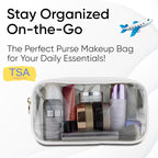 DANCOUR Small Clear Makeup Bag – Mini Pouch for Purse, White Cosmetic Travel Case, Compact Clear Cosmetic Bag, Mini Purse Pouch for Travel