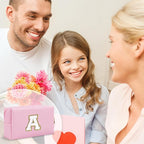 Personalized Initial A-Z Preppy Patch Makeup Bag,Small PU Chenille Letter Cosmetic Bag with Zipper for Teen Girls,Pink Cute Toiletry Organizer Bag,Monogram Makeup Case Gift for Women Girls,Letter A