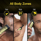 Beard Trimmer for Men, 17-in-1 Mens Grooming Kit with 6 Trimmer Heads, Cordless Hair Clippers Rechargeable with Charging Dock, IPX7 Waterproof Wet Dry Use for Body Face Nose & Mustache
