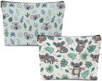 2 PCs Koala Gifts, Cute Koalas Makeup Bag, Koala Stuff Cosmetic Bag Travel Pouch, Animal Lovers Gifts for Women Girls Daughter Best Friend Sisters Niece Friendship Graduation Birthday