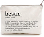 Bestie Makeup Case Best Friend Cosmetic Bag for Her for Sister Birthday Toiletry Bag Gift Motivation Quotes Sister Gift Bestie College Roommate Gfit (Bestie)