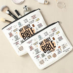 2 Pcs Inspirational Christian Gifts for Women: Bible Verse Scripture Makeup Bag Cosmetic Bag for Girl Daughter Bestie Friendship Gifts - Thanksgiving, Christmas, Graduation, Birthday