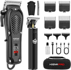 HIENA PRO Professional Hair Clippers and Trimmers Kit, Cordless Rechargeable Clippers with LED Display, Haircut Clipper Set for Barbers, Gifts for Men