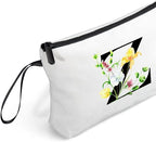SEAMOON Initial Gifts,Monogram Gifts,Monogrammed Gifts for Women,Gifts for Mom from Daughter,Bride Gifts,Cosmetic Bag with Mirror,Sister Birthday Gift Ideas,Personalized Gifts,Christmas Gifts,Z