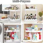Ukeetap 2 Pack Multi-Purpose Pull-Out Storage Organizers, Under Sink & Cabinet Storage, 12.8 Inch, White (白色)