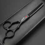 SHARONDS 6/7 Inch Professional 440C Hair Cutting Scissor Salon Hairdressing Thinning Shears Perfect for Barber and Home Use (7 in tooth)