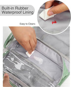 Relavel Travel Hanging Toiletry Bag for Men Women Travel Kit Shaving Bag Waterproof Large Makeup Bag Wash Bag Makeup Organizer Cosmetic Case for Bathroom Shower Green Pro