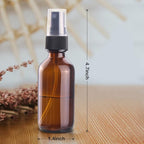 Wedama 2 oz Mini Glass Spray Bottles, Empty Small Spray Bottles with Funnel Dropper, Fine Mist for Hair, Travel, Plants, Cleaning Solutions and Skin Care (4 Pack Amber)