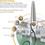 Thinning Shears for Hair Cutting Extremely Sharp Japan VG10 Steel Hairdressing Scissors for Barbers Salon Stylists CNC Craftsmanship Smoothing Cut Barber Scissors for Women Men (Blending Shear)