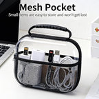 3 Pack Clear Hard Shell Zipper Case, Clear Makeup Bags with Handle, Hard Shell Travel Case, Waterproof Diaper Bag Organizing Pouches, Toiletry Bag for Travel, Hard Shell Zipper Case for Snacks