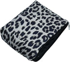 Makeup Bag For Women - Soft and Warm Material Cosmetic Bags Leopard Print Design Ladies Tote Bag,Women's Pencil Case Makeup Organizer with Zipper (White)