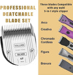 Detachable Adjustable Pet Dog Grooming Clipper 5-in-1 Blade Compatible with WAHL Professional Animal Blade Arco, Bravura, Chromado, Creativa, Figura, and Motion Pet, Dog, and Horse Clippers(4F)(2PACK)