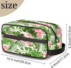 Tropical Leaf Flower Travel Toiletry Bag for Women Men Lightweight Cosmetic Makeup Bag Organizer Waterproof Shaving Bag Dopp Kit with Large Capacity for Toiletries and Shaving Accessories
