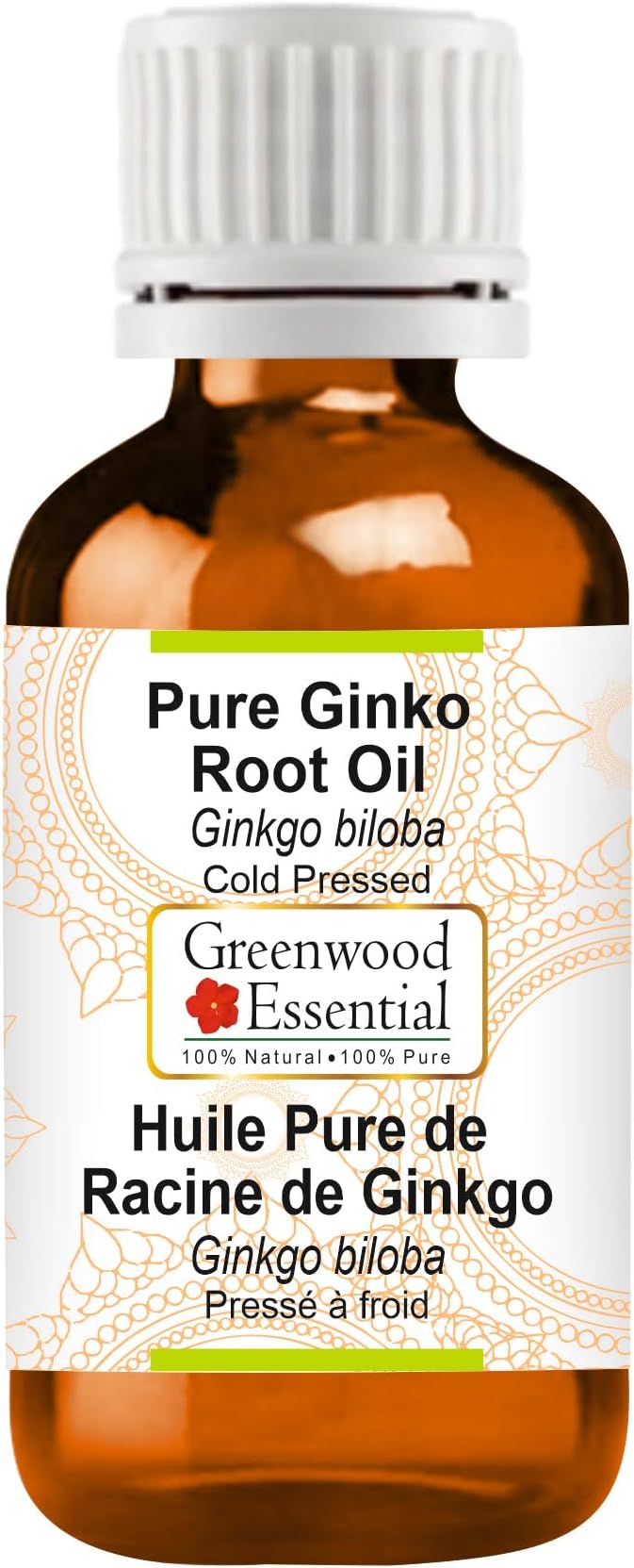 Greenwood Essential Pure Ginko Root Oil (Ginkgo biloba) Natural Therapeutic Grade Cold Pressed 5ml (0.16 oz)
