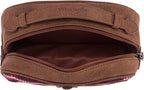 Montana West Wrangler Makeup Bag for Women Small Cosmetic Toiletry Bags Western Make Up Pouch Durable Cute Travel Purse, Dark Pink