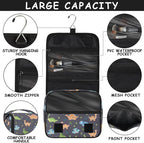 Cute Dinosaur Hanging Travel Toiletry Kit Bag with Hook for Men and Boys, Cartoon Dino Makeup Case Waterproof Cosmetic Bag Storage Bag Organizer for Accessories Toiletries