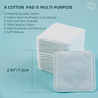 Premium Exfoliating Cotton Pads (120 Count) - 100% Cotton, Extra-Soft and Lint-Free, Durable Squares for Facial, Lip, and Eye Makeup Removal