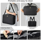 MONSTINA Rolling Makeup Train Case with Large Makeup Travel Train Case and 4 Portbale Cosmestic Bag,Makeup Case for Hairstylist,Makeup Artist Trolley Travel Makeup Case(Black)