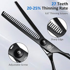 Dog Grooming Scissors Kit with Safety Round Tips, GLADOG Professional 5 in 1 Grooming Scissors for Dogs