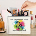 Softball Gifts Makeup Bag Girly Gifts for Women, Inspirational Christmas Birthday Gift for Softball Lovers Team Players Friends Besties Cosmetic Travel Bag Pouch for Purse