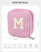 LETGO Gifts for 3 4 5 6 7 8 9 10 11 12 13 Year Old - Personalized Cute Pink Initial Cosmetic Make Up Bag Makeup Bag for Women Daughter Sister Teacher Friend Girlfriend